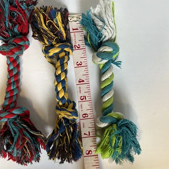 Dog Rope Bone 2 Knots Chew Toys Bundle of 4 Rope Bones - Picture 8 of 8